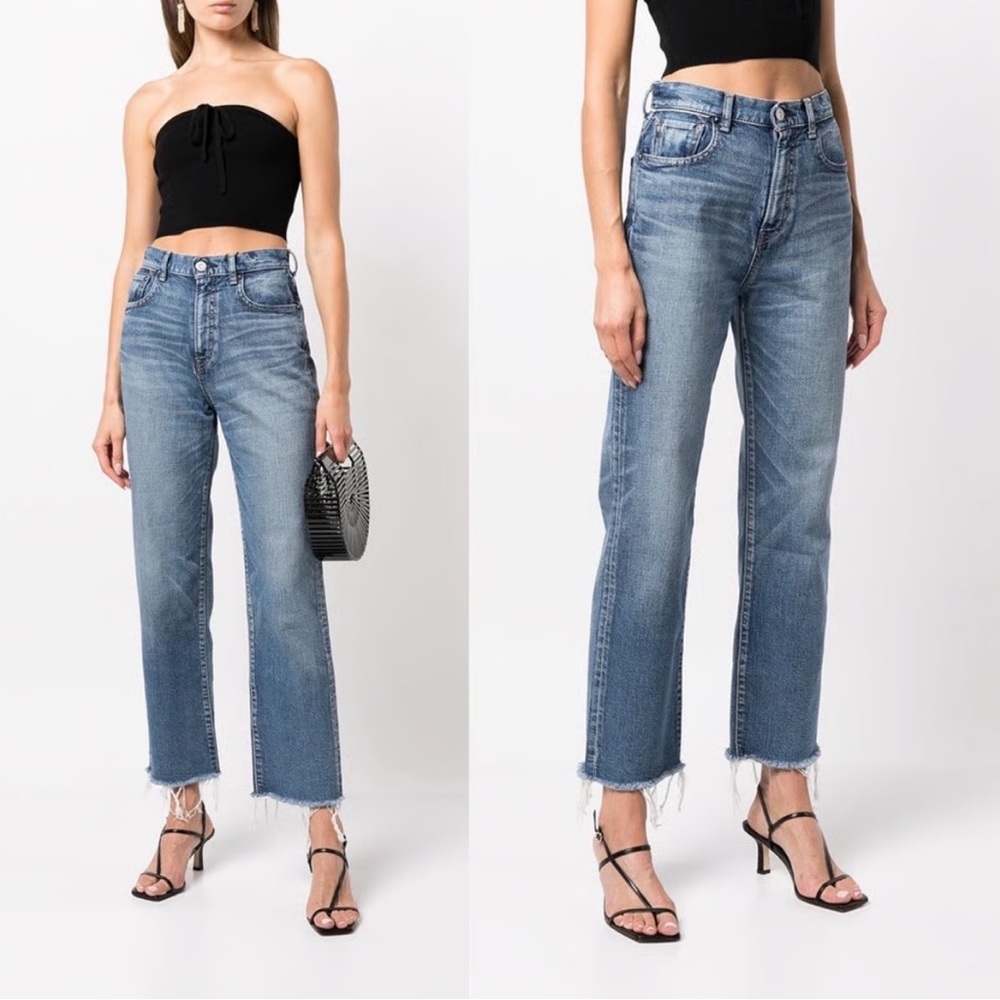 Moussy NWT Vintage Evelyn Cropped Denim Jeans Size 29 $350 RETAIL